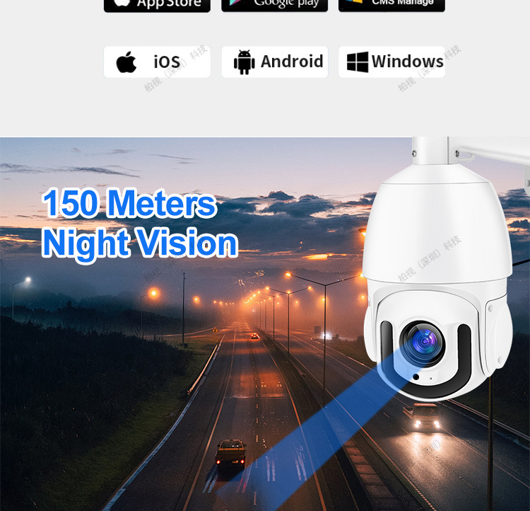 Tam Metal Yüksek Hızlı Outdoor 360 Derece Optik Zoom IP Bulut Kamerası Kapalı Devre Televizyon Kamerası HD Lazer Gece Görüşü