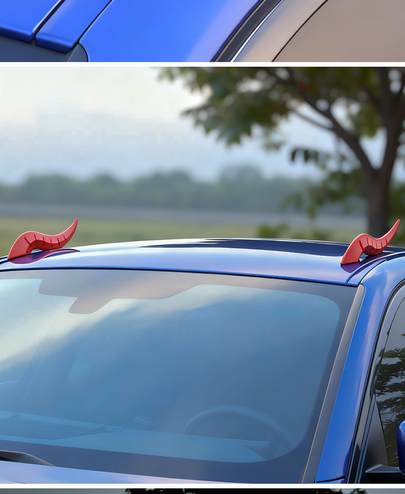 Cross-Border Dragon Horn Car Roof Decoration Car Modification Vehicle Upgrade Arc Light Speed-Type Airflow Fins Accessories Wind Knife Decorations