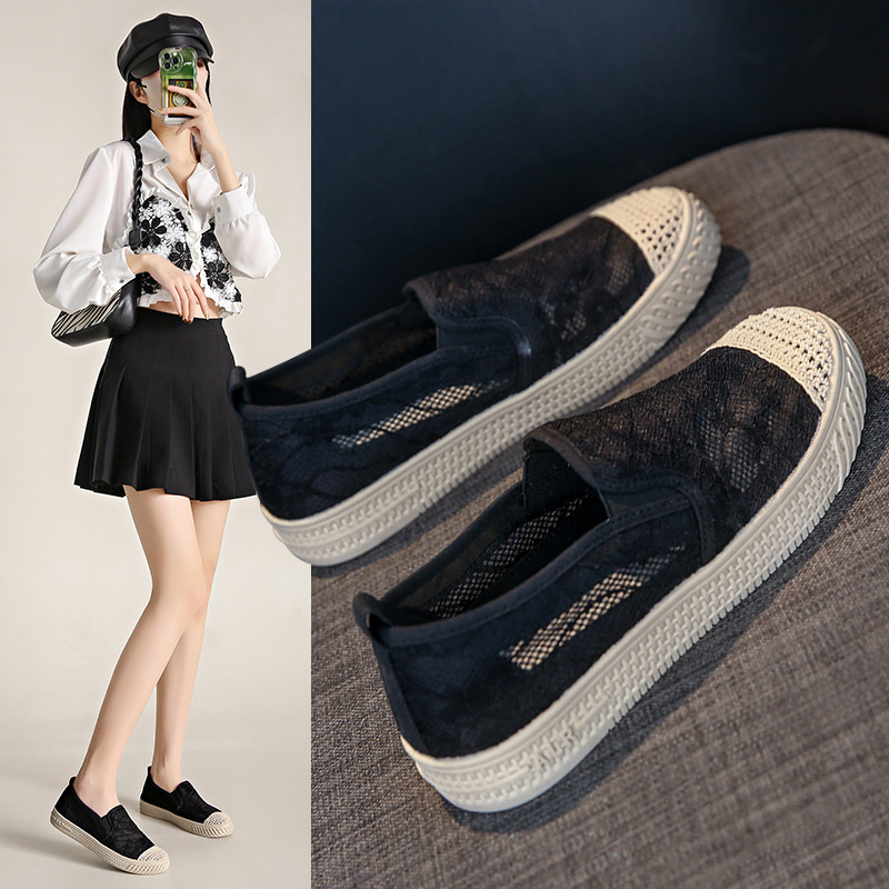 Dropshipping Women's Shoes 2025 Summer and Autum Slip-On Fisherman's Shoes Mesh Breathable Old Beijing Cloth Shoes Flats Shoes Dropshipping Women's Shoes 2025 Summer and Autum Slip-On Fisherman's Shoes Mesh Breathable Old Beijing Cloth Shoes Flats Shoes