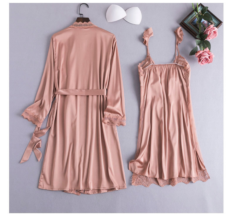 冰丝睡袍家居服两件套