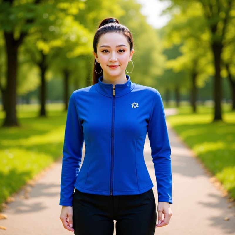 Sports Suit Women's Spring & Fall Fitness Wear New Quick-Drying Long-Sleeved Women's Zipper Slim Stand-Up Collar Jacket Cardigan Top