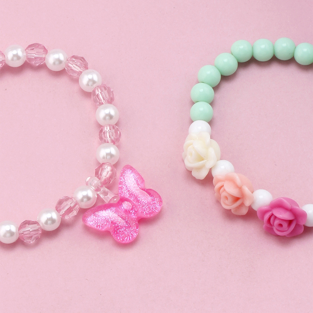 1 Set Sweet Butterfly Arylic Girlu0027S Bracelets