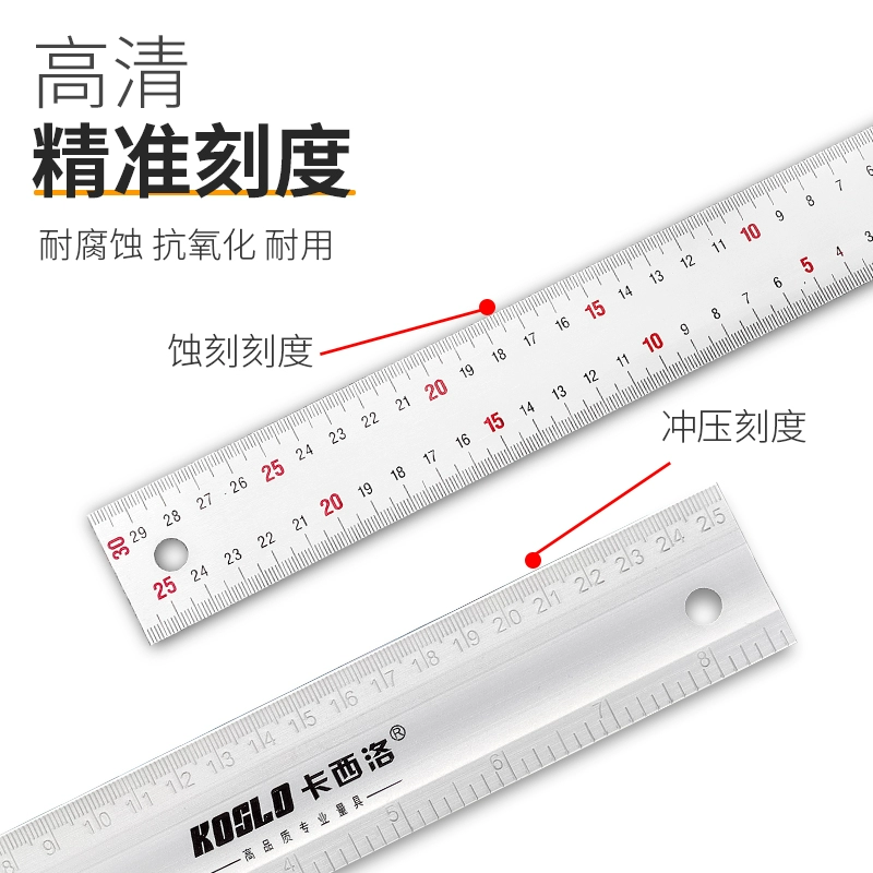 Long highly precise carpentry stainless steel, 50cm, 1meter, increased thickness