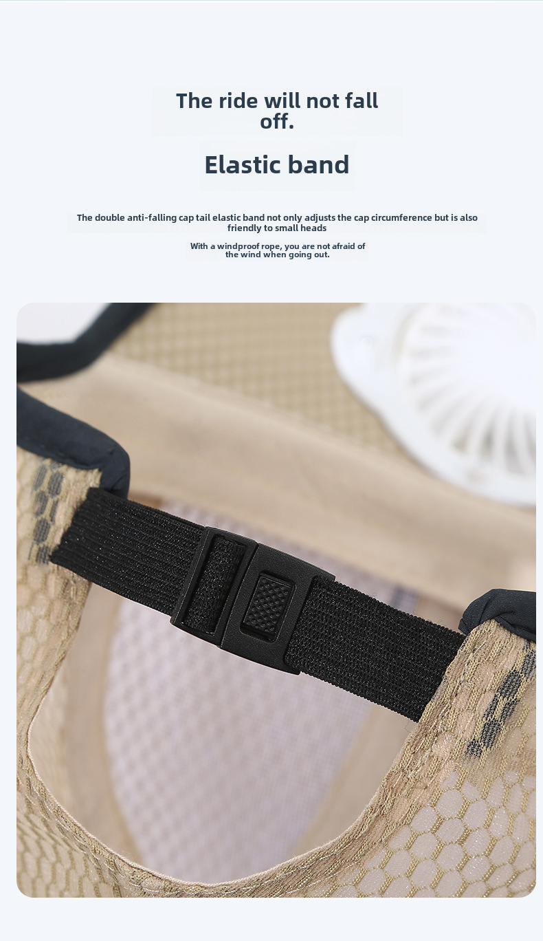 Breathable Mesh Baseball Cap With Solar Fan For Sun Protection_voghion.com