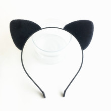 韩版可爱立体毛绒黑色猫耳朵发箍网红女洗脸发卡女仆装扮头箍发饰
