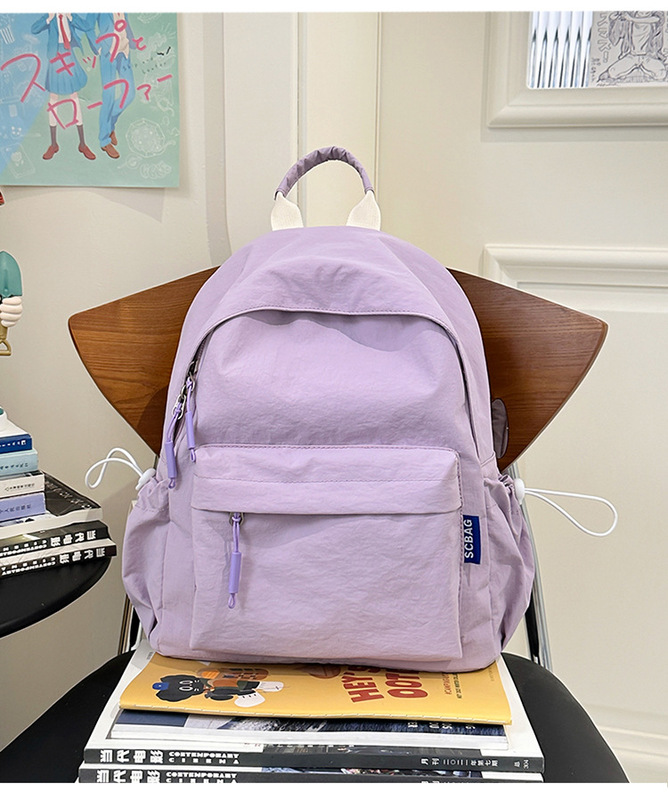 ソースメーカー 無地リュック 大容量 ニッチ 万能 レディース スクールバッグ おしゃれ シンプル 中学生 無地バッグ|undefined
