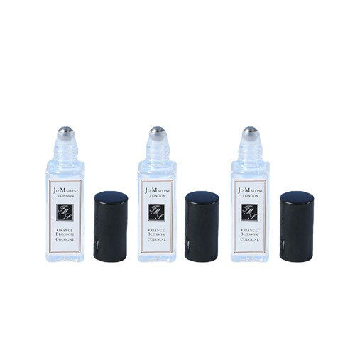 High-end perfume refillable square transparent glass bottle spray bottle rolling ball bottle essential oil bottle refill
