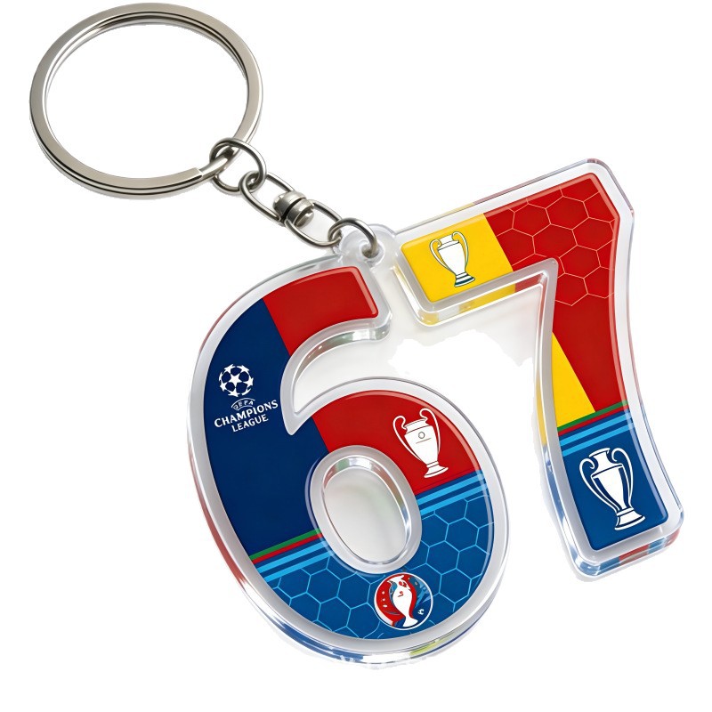 Colgante 2026 Copa del Mundo de Fútbol 67 llaveros acrílico 2D mochila colgante regalos colgante de copa