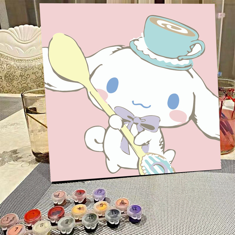 デジタル油絵diyの塗り絵の子供は漫画のアニメを埋めて色を塗ります。|undefined