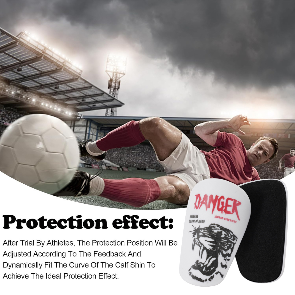 Protège-tibias à motif tigre, protège-tibias pour enfants, protège-tibias épais pour adultes, équipement de protection sportive_voghion.com