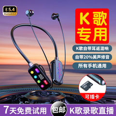 [アップグレードされたハイエンド] 通話音声変更ワイヤレス首掛けBluetoothヘッドセット歌うカラオケイヤーリターンリバーブマイク低減