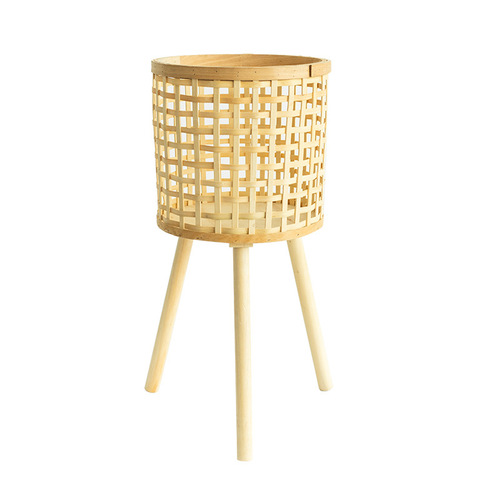 Nordic  new style bamboo woven durable and strong tall flower stand Amazon living room indoor and outdoor balcony flower pot