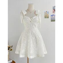 G4505 代发速卖通跨境新款白色连衣裙女士度假装复活节