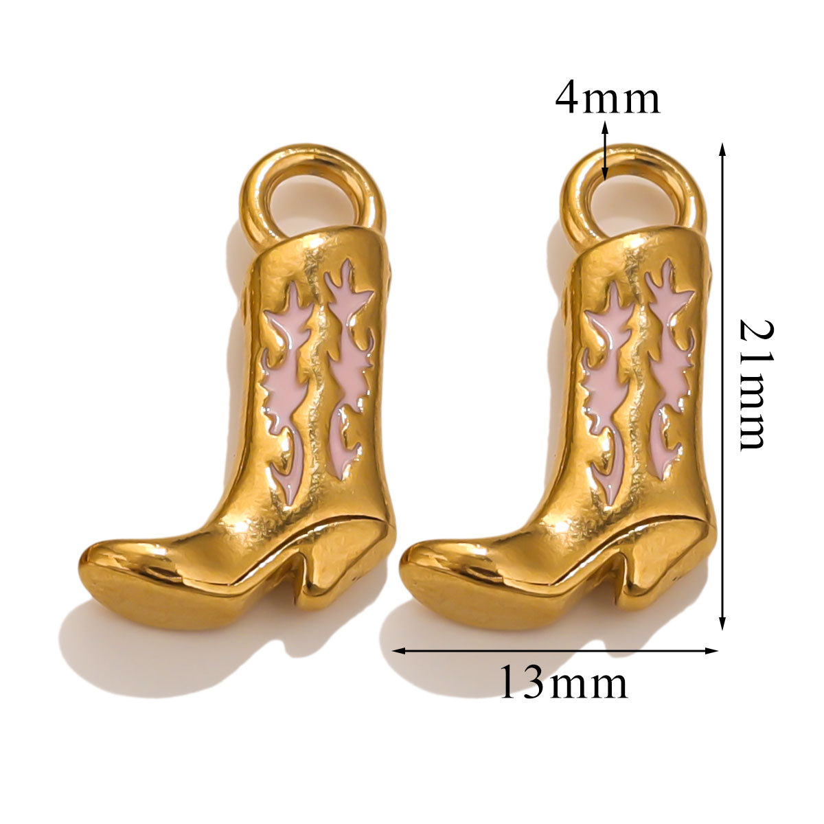 Botas de acero inoxidable colgantes de zapatos colgantes de oro 18K DIY pulsera collar bolsos colgantes al por mayor