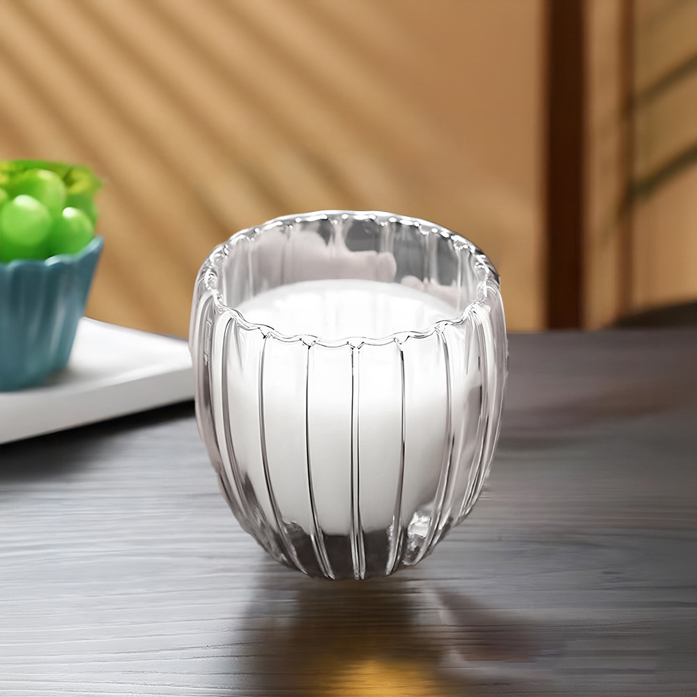Taza de vidrio de alta borosilicona transparente con mango creativo de alta temperatura resistente a la taza de café