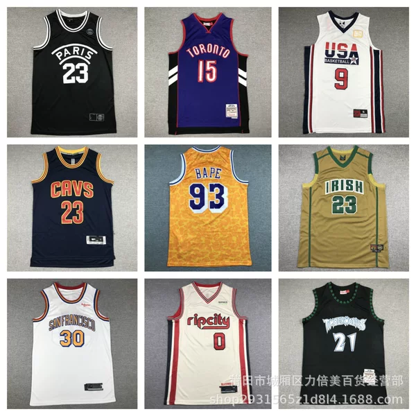Wholesale Cross-Border Basketball Jerseys Grizzlies Hawks Lakers Nuggets Mavericks Bucks Warriors Raptors Clippers Heat Basketball Uniforms