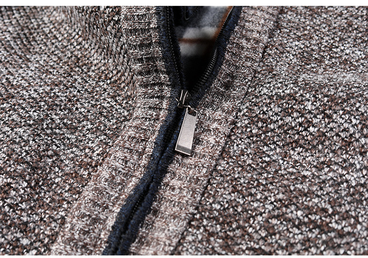 Herren Strickjacke Für Herbst Winter Gefüttert Mit Stehkragen_voghion.com
