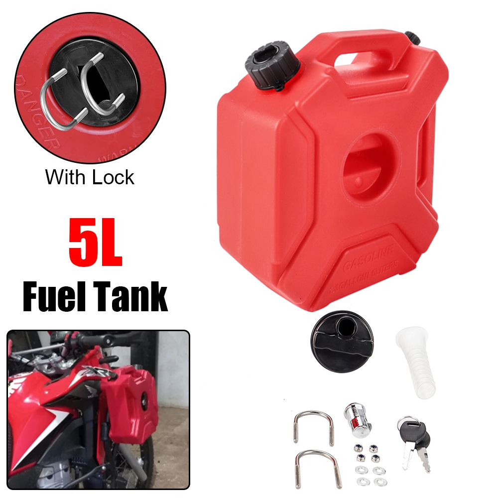Wholesale 5L Car and Motorcycle Plastic Fuel Tank Spare Oil Barrel Refueling Barrel Gasoline Pot Motorcycle Travel Self-Driving Auxiliary Fuel Tank