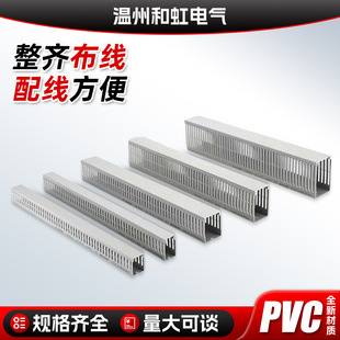 Wholesale Pvc Wire Duct Flame-Retardant Distribution Cabinet Wire Routing Duct Industrial Cable Management Duct Plastic Gray Cable Duct