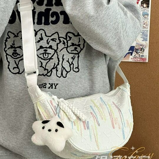 2024 New Casual All-match Instagram Oxford Textile Bag Women's Popular Crossbody Bag Puff Dumpling Bag Fashionable Shoulder Bag