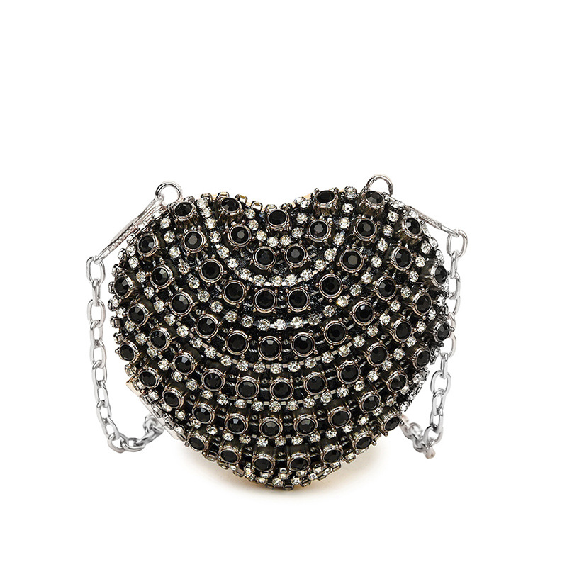 Bolso de mujer 2024 nueva moda europea y americana bolso de cena de diamante en línea cadena red bolso de hombro