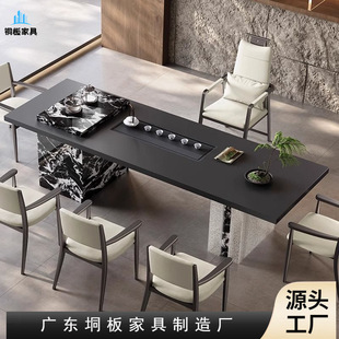 Rock Plate Tea Table Tea Table Internet Famous New Style Tea Table and Chair Combination Modern Office Integrated Kettle Tea Table Italian Light Luxury