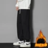 Black fleece trousers