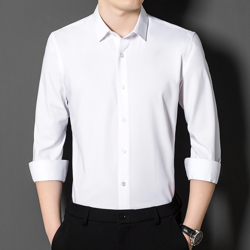 Brand mulberry silk men's shirt long sleeve spring and autumn business leisure professional all-match men's non-iron shirt wholesale Brand mulberry silk men's shirt long sleeve spring and autumn business leisure professional all-match men's non-iron shirt wholesale
