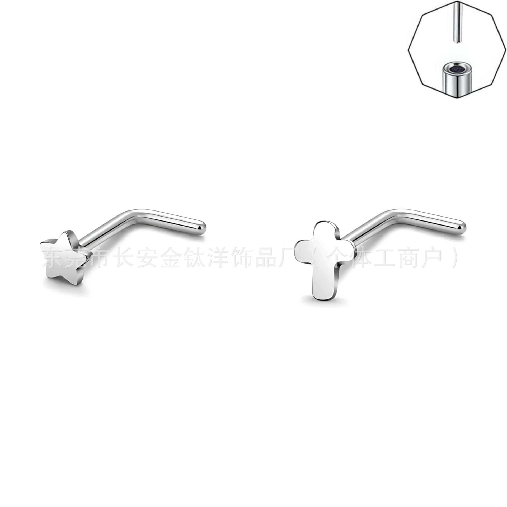 Pointed titanium steel lip stud product view