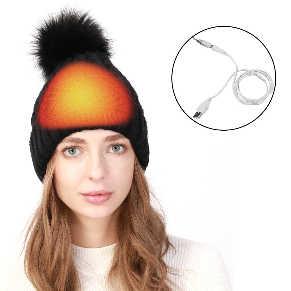 Cappelli riscaldatiCappello riscaldante elettrico USB caldo cappello elettrico da esterno autunno e inverno cappello riscaldante collare_voghion.com