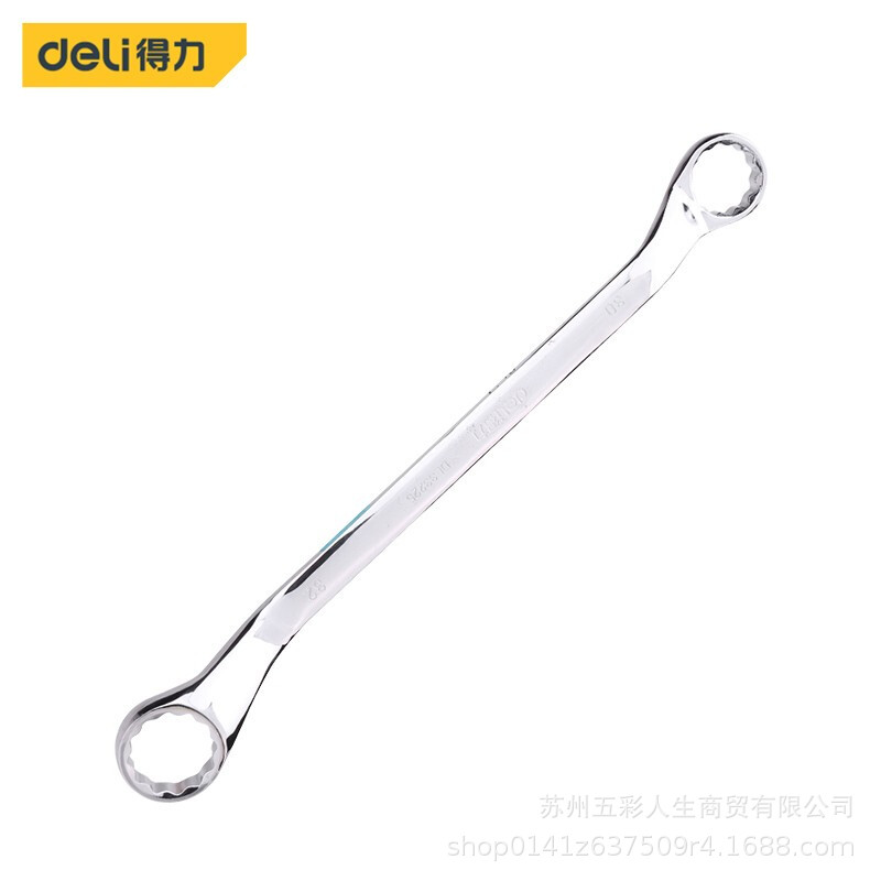 得力工具DL33224 镜面双梅花扳手 汽修双头梅花板手 内六角敲击扳