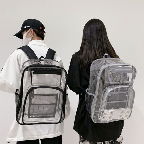 Supply cross-border Amazon PVC backpack, pvc large school bag, transparent backpack, pvc transparent backpack