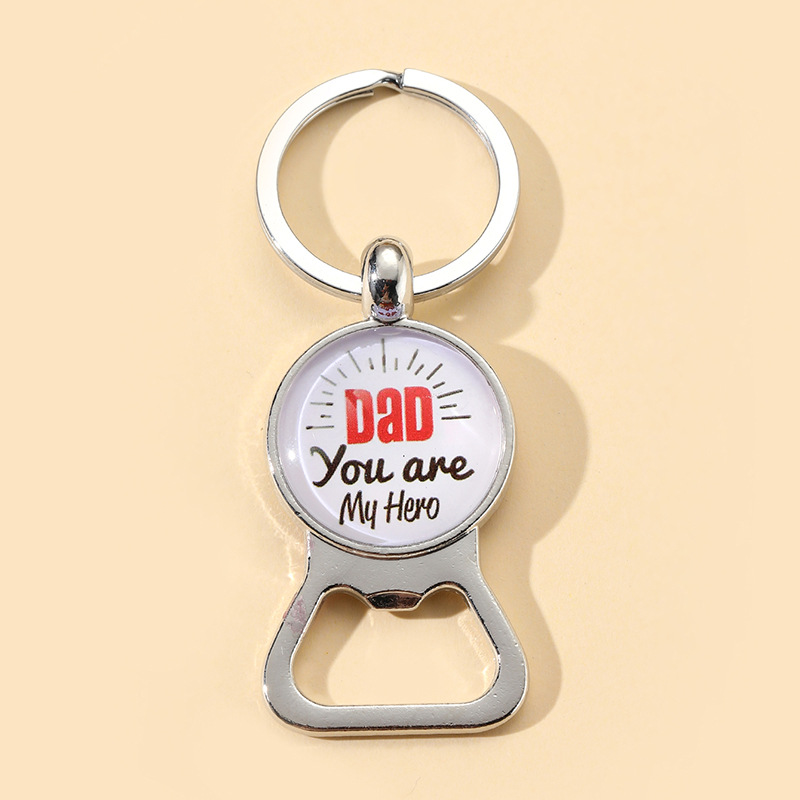 28g Weight Keychain Classification 1 Piece Quantity Daily Occasion Alloy Material Father'S Day Festival Letter Pattern Men's Gender Can Openers Design Novelty Style Novelty Letter Alloy Can Openers Father'S Day Men's Keychain 3