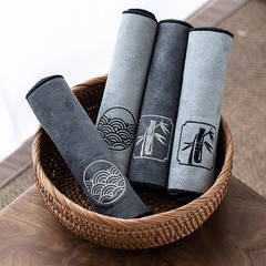 鹿皮絨茶几吸水茶巾高檔茶布禪意茶席桌布毛巾茶台抹布墊茶道配件