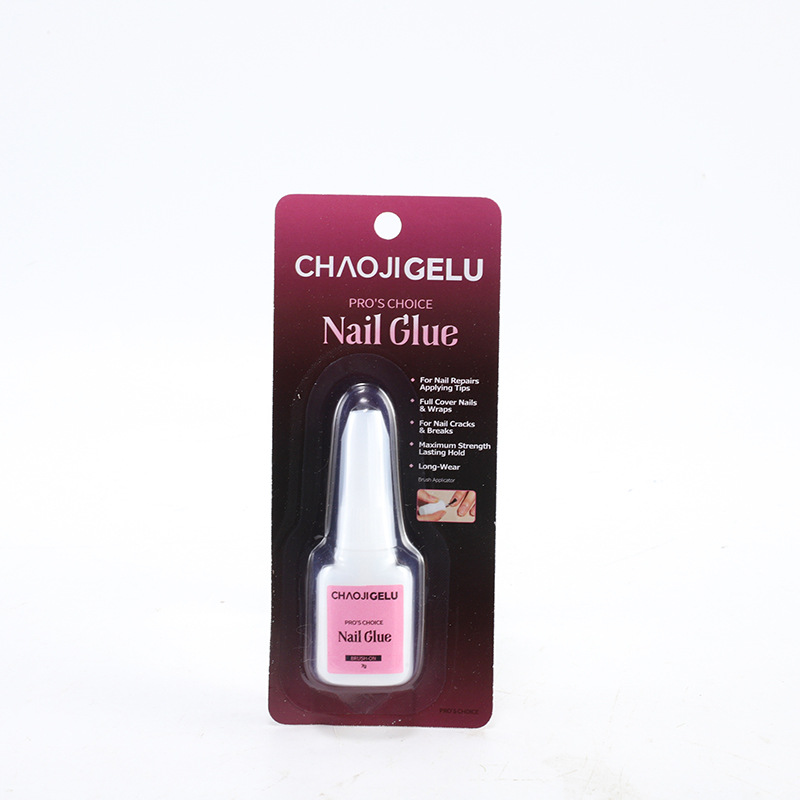 종이 카드가 포함된 네일 글루 7g(핑크색)