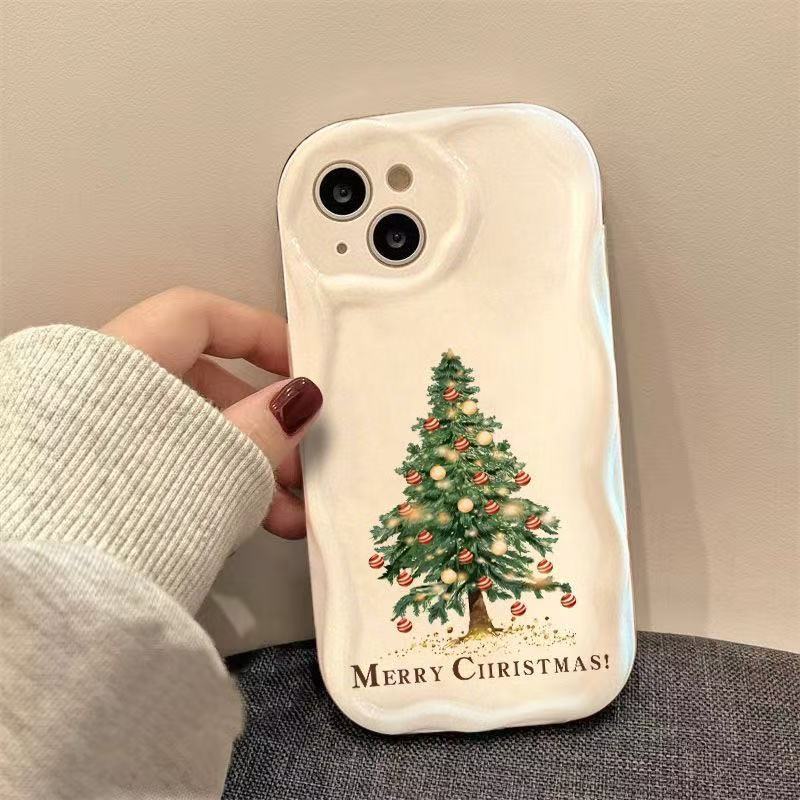 Árbol de Navidad para Apple 16PROMAX funda para teléfono iphone12/13 patrón de crema 14pro/15/11 chica