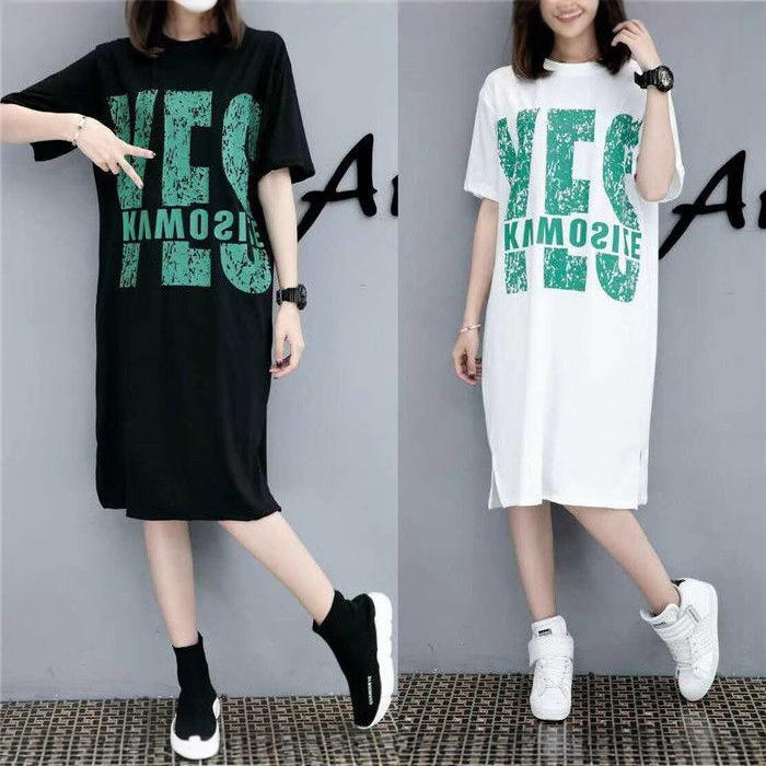 2025 Summer New Foreign Trade Women's Long T-Shirt Dress Loose Casual Large Version dress ins Cross-border Explosions