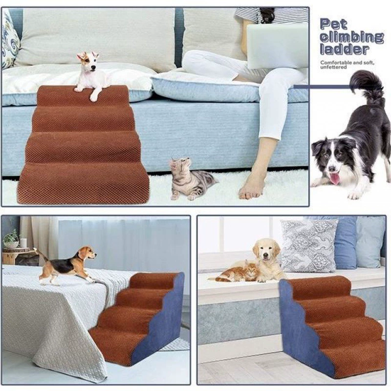 Лестница для домашних животных, ступеньки для собак, нескользящая лестница, съемная и моющаяся лестница для маленьких собак, прикроватный диван, принадлежности