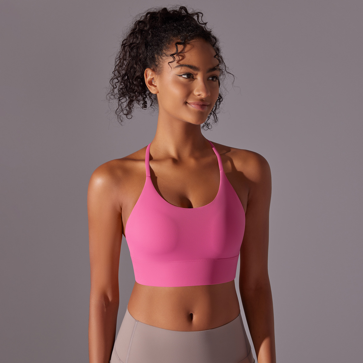140g Weight Sleeveless Sleeve Length Nylon Fabric Type Short Top Length Halter Crisscross Tank Tops Type Fitness, Yoga, Sports Occasion Halter Neck Neckline Solid Color Pattern Sports Style Sports Solid Color Nylon Halter Neck Active Tops Halter Crisscross Tank 22