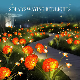 Honeycomb Flower Lawn Lamp Spot Cross-Border Solar Outdoor Courtyard Lamp Garden Decoration Solar Swing Bee Lamp
