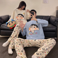 情侣睡衣秋冬季长袖卡通可爱甜美网红风宽松休闲男女士家居服套装