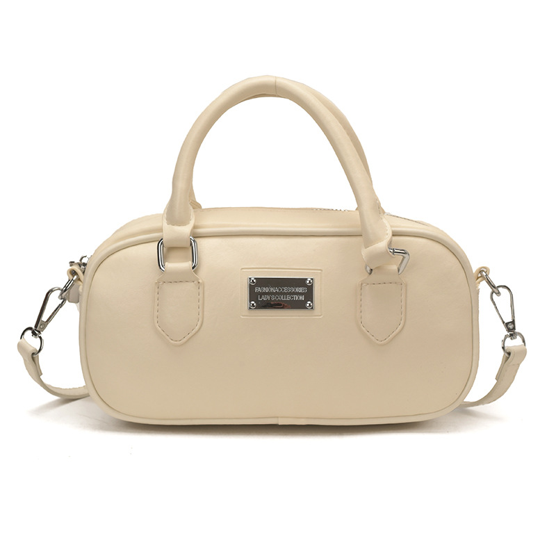 Retro Niche Baguette Bowling Bag For Women, New Simple Versatile Handbag, Single Shoulder Crossbody Boston Bag - Thumbnail 6