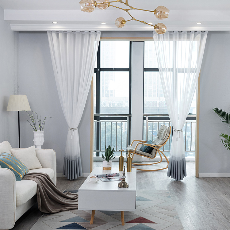新品灰色亞麻紗窗紗 素色簡約窗紗 現代客廳窗簾窗紗成品定制