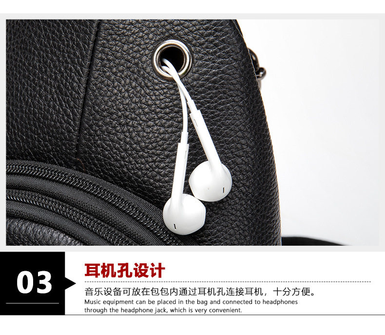 Túi đeo chéo nam da bò thật kiểu mới, túi đeo trước ngực đa ngăn 17×5×30,5 cm — Cà phê nâu, cỡ nhỏ, Đen, Nhỏ, Màu đen, 707 màu đen chi tiết 43