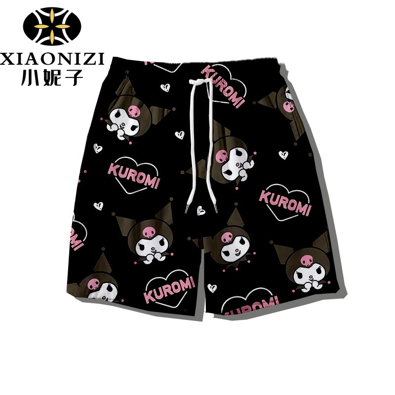 Kuromi Shorts Men's Kuromi Basketball Pants Cute Couple Same-style Home Pants Quick-drying Straight Casual Outer Wear