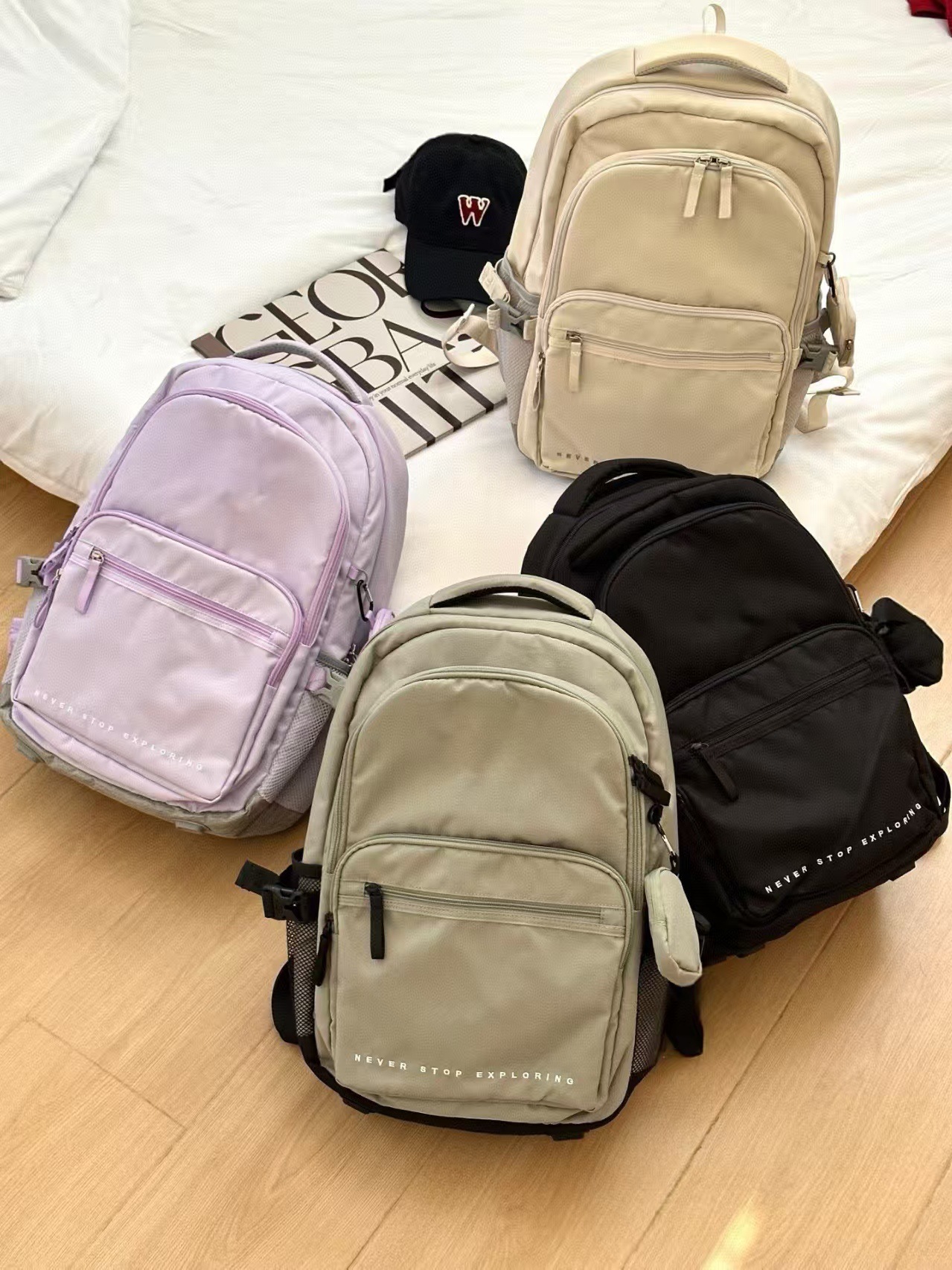 Cross-Border School Bags for Middle and High School Students, Large-Capacity Commuter Daily Sports Backpacks, Trendy College Student Backpacks