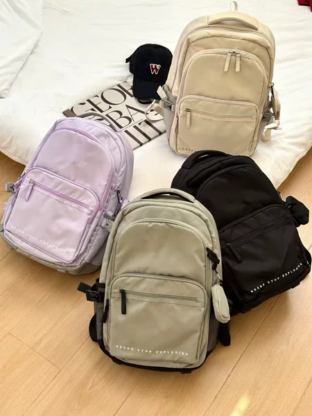 Cross-Border School Bags for Middle and High School Students, Large-Capacity Commuter Daily Sports Backpacks, Trendy College Student Backpacks