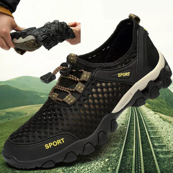 Summer Mesh Shoes Men's Hiking Shoes Fishing Wading Shoes Lightweight Breathable Outdoor Hiking Shoes Sports Men's Shoes