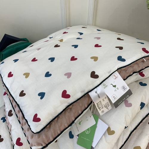 South Korea exports large goose warm velvet beanie quilt machine washable ins retro small floral cotton spring and autumn soybean quilt core