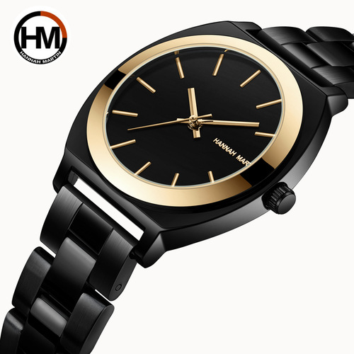 Hannah Martin Stainless Steel Chain Watch Women's Barrel Type Japanese Movement Waterproof Quartz Watch Wholesale